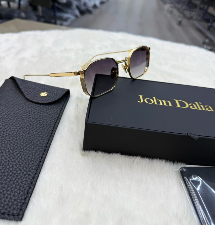 John Dalia Samuel Black Gold Blue Glasses