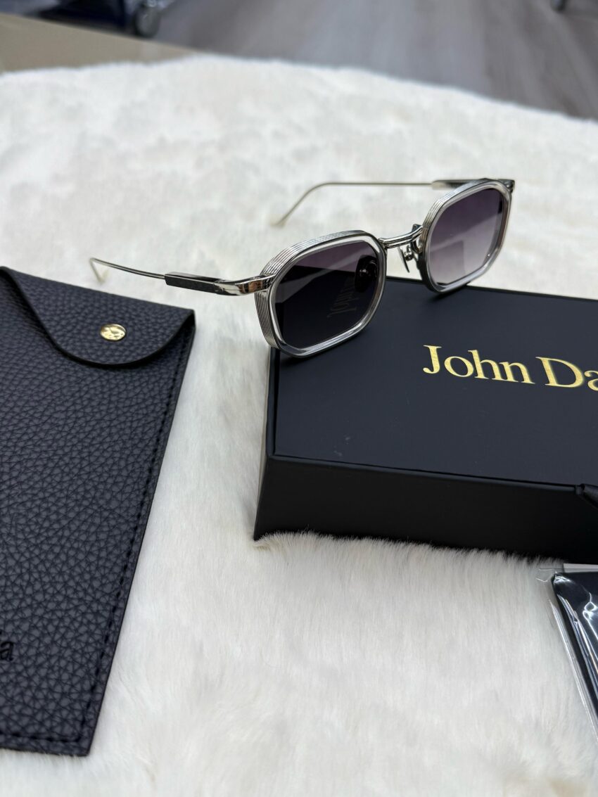 John Dalia Samuel Silver White Rand Blue Glasses
