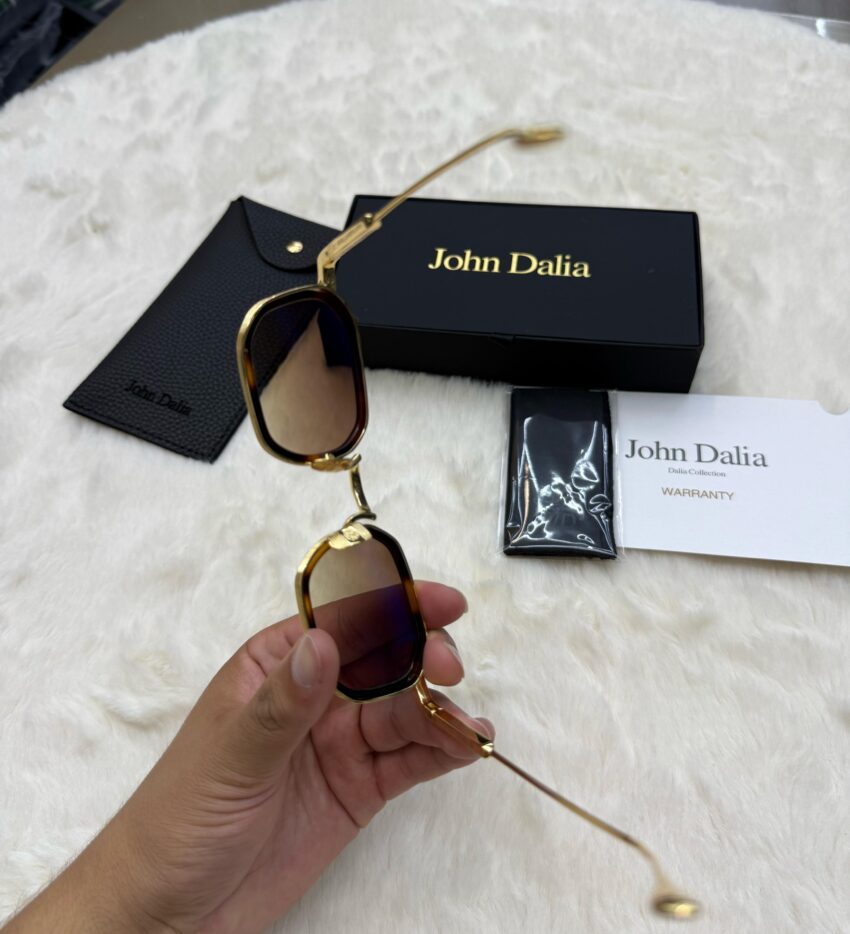 John Dalia Samuel Gold Bruine Rand Bruine Glazen - Afbeelding 6