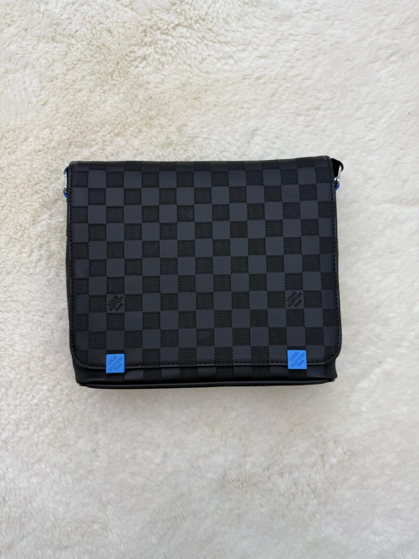 Louis Vuitton Messenger Bag Blauwe Band Black on Black - Afbeelding 2