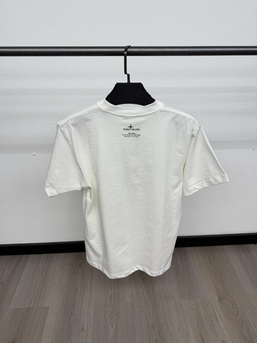Stone Island Mid Logo White T-Shirt - Afbeelding 2