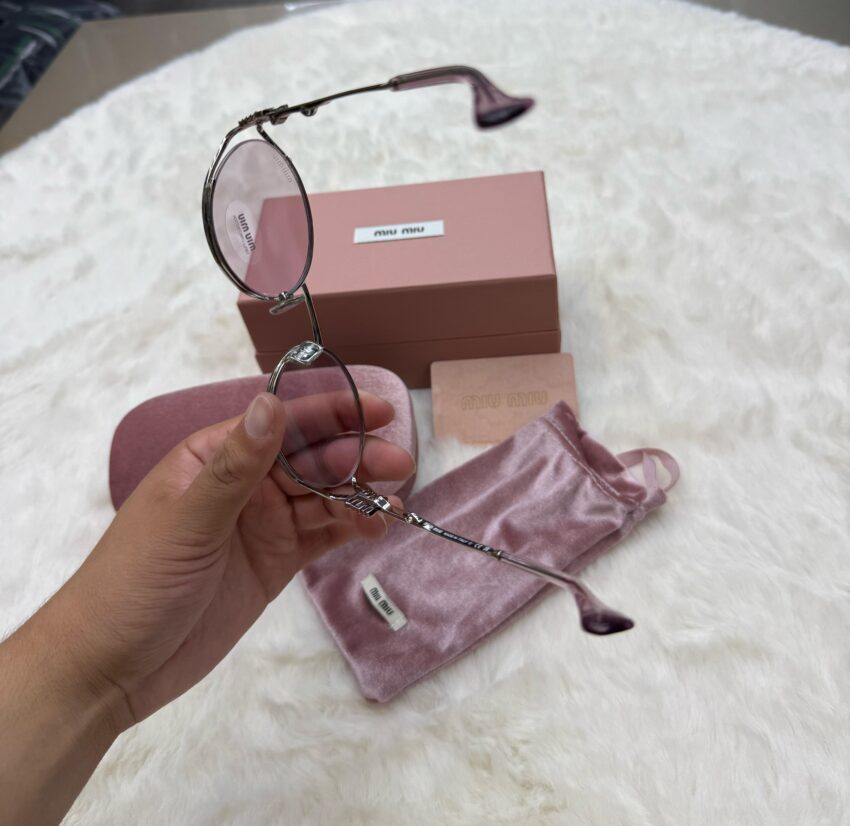 Miu Miu Logo Roze Zonnebril - Afbeelding 3