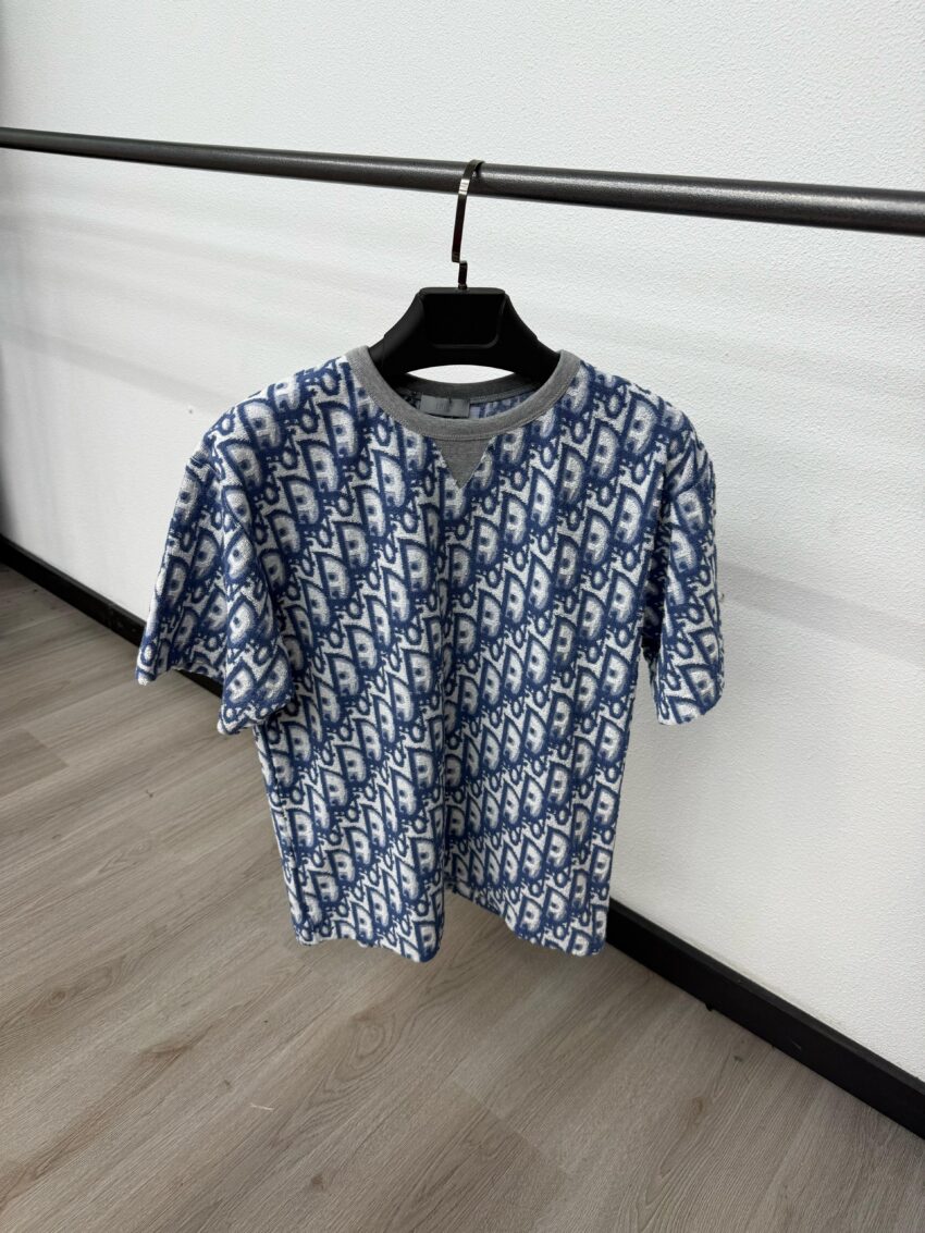 Christian Dior Big Oblique T-Shirt Blue