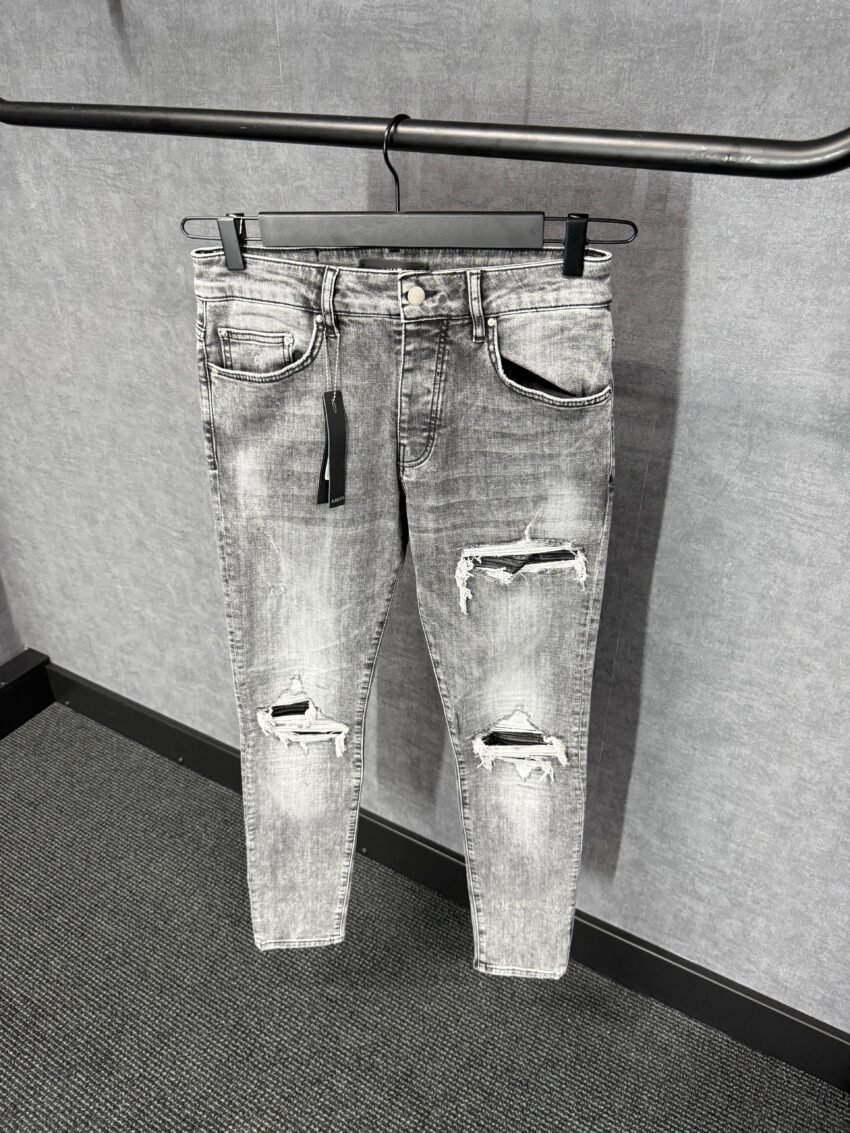 Amiri Grey Jeans Ribbels
