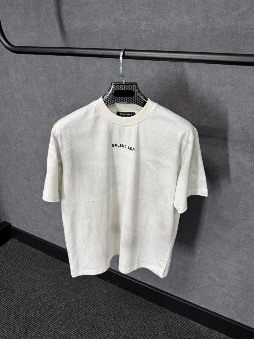 Balenciaga White T-Shirt Black MID Text