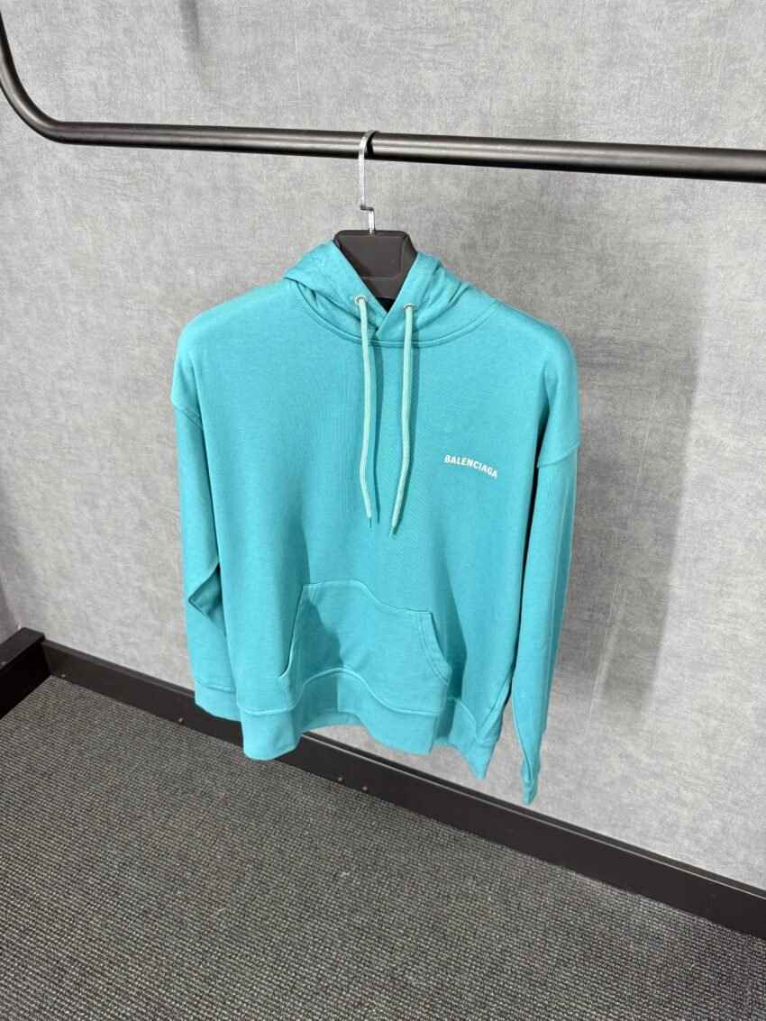 Balenciaga Mint Blue Hoody White Text