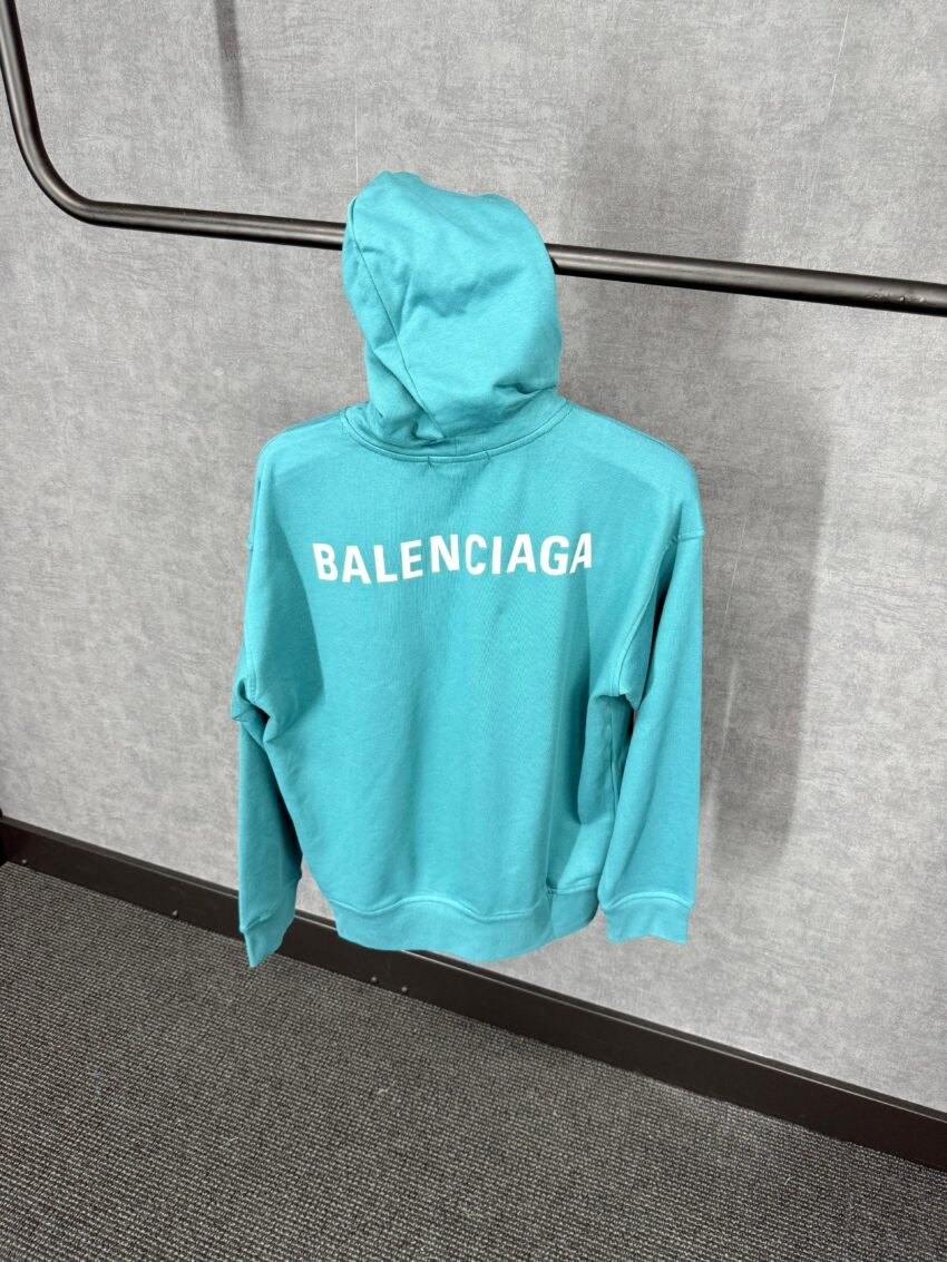 Balenciaga Mint Blue Hoody White Text - Afbeelding 3