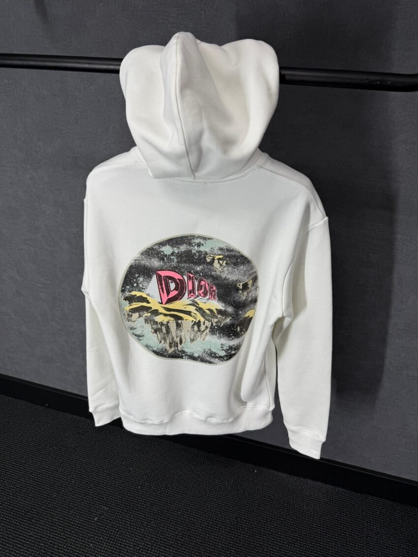 Christian Dior White Logo Side Hoody High Quality - Afbeelding 3