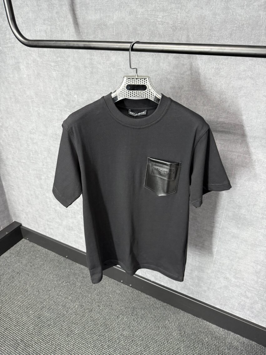 Dolce Gabbana Black T-Shirt Pocket Logo