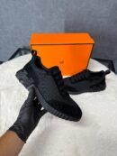 Hermes Bouncing Sneakers Black on Black Ribbels