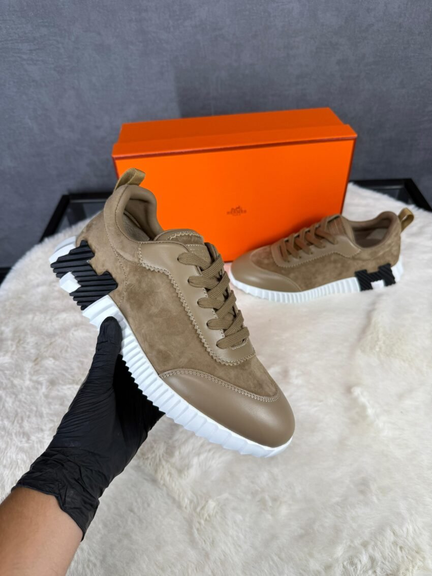 Hermes Bouncing Sneakers Brown Suede / Leather #xadv