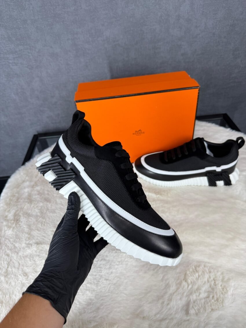 Hermes Bouncing Sneakers Black White Line