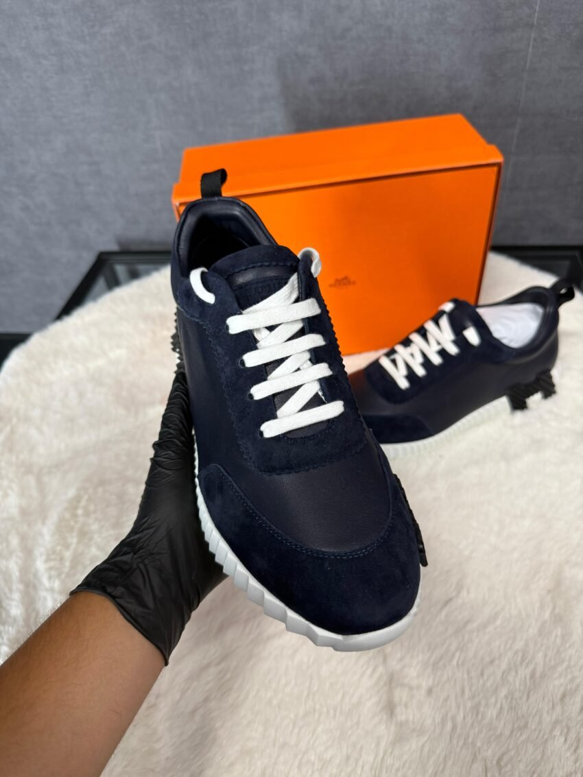 Hermes Bouncing Sneakers Dark Blue, Black Logo - Afbeelding 4