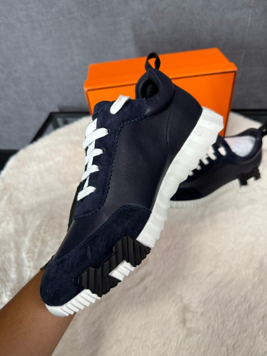 Hermes Bouncing Sneakers Dark Blue, Black Logo - Afbeelding 3