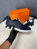 Hermes Bouncing Sneakers Dark Blue, Black Logo
