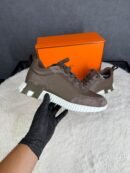 Hermes Bouncing Sneakers Brown Leather