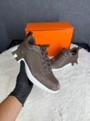 Hermes Bouncing Sneakers Brown Leather