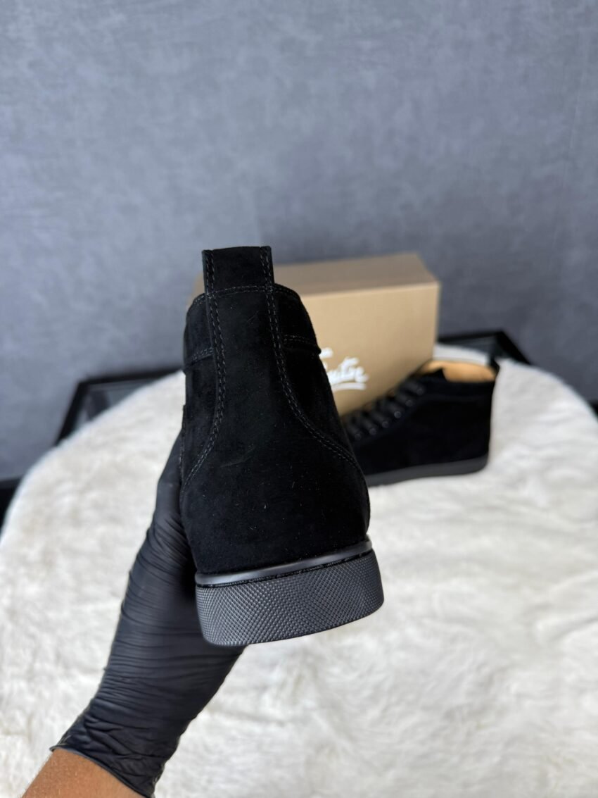 Louboutin High Sneakers Black Suede - Afbeelding 4