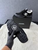 Chanel Sneakers Black (White Logo)