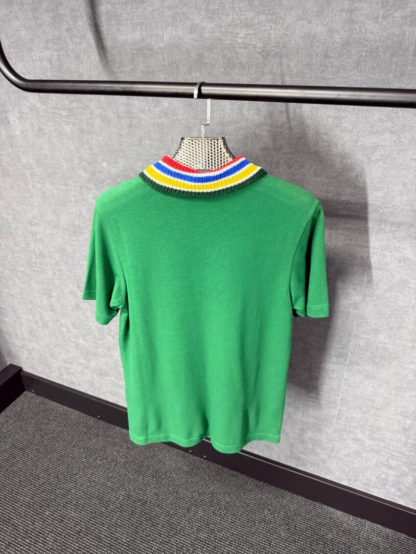 Casablanca Green Polo Kleuren Kraag T-Shirt - Afbeelding 3