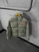 Prada Dark Grey Re-Nylon Hooded Puffer Jacket High Quality
