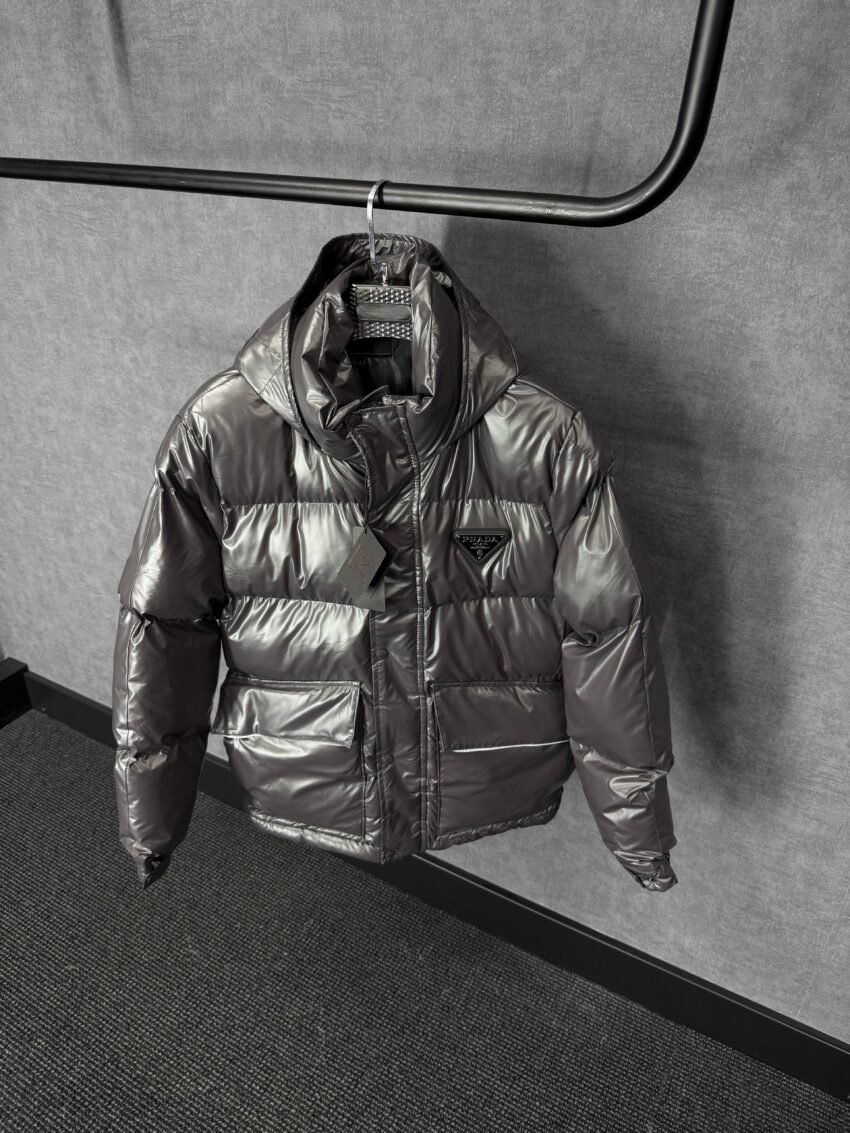 Prada Grey Winterjas Logo