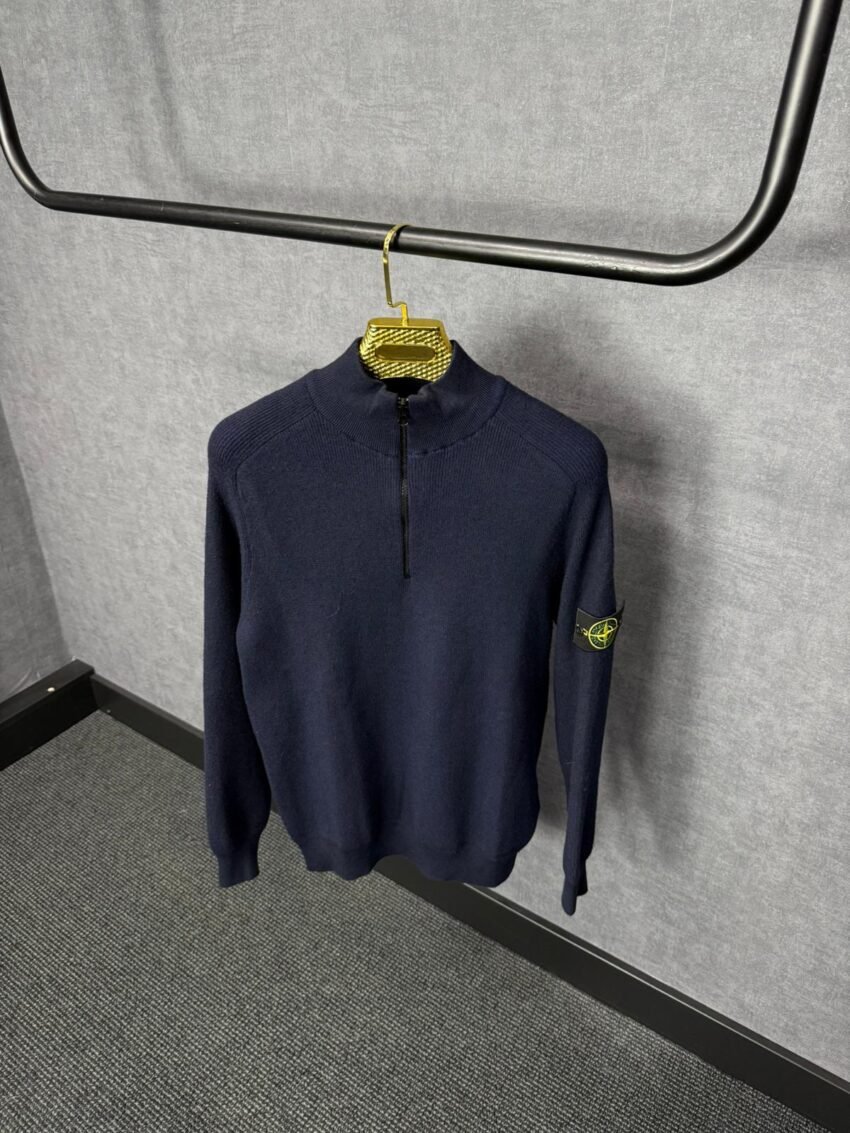 Stone Island Trui, Met Rits Blauw