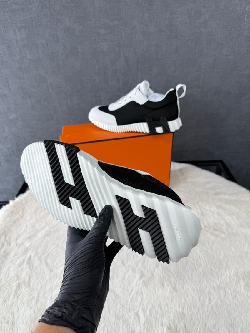 Hermes Bouncing Sneakers, Black White, Black Logo#xadv - Afbeelding 5