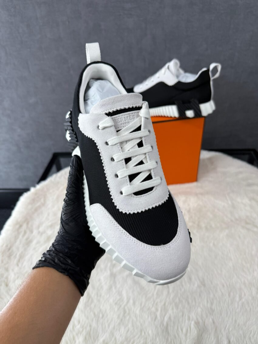 Hermes Bouncing Sneakers, Black White, Black Logo#xadv - Afbeelding 4