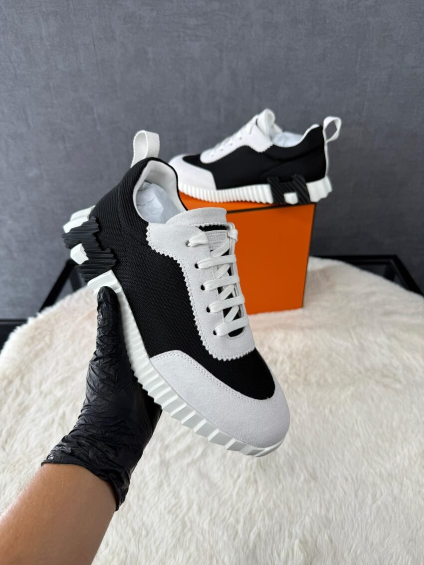 Hermes Bouncing Sneakers, Black White, Black Logo#xadv