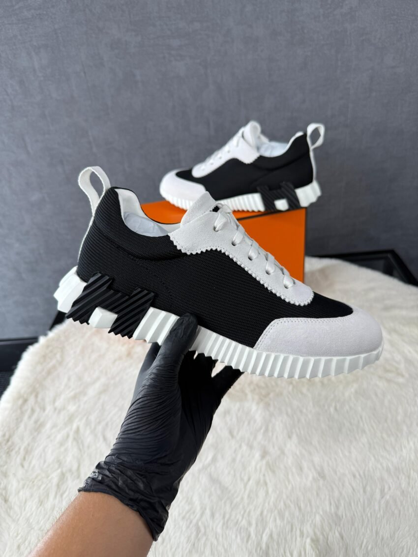 Hermes Bouncing Sneakers, Black White, Black Logo#xadv - Afbeelding 2