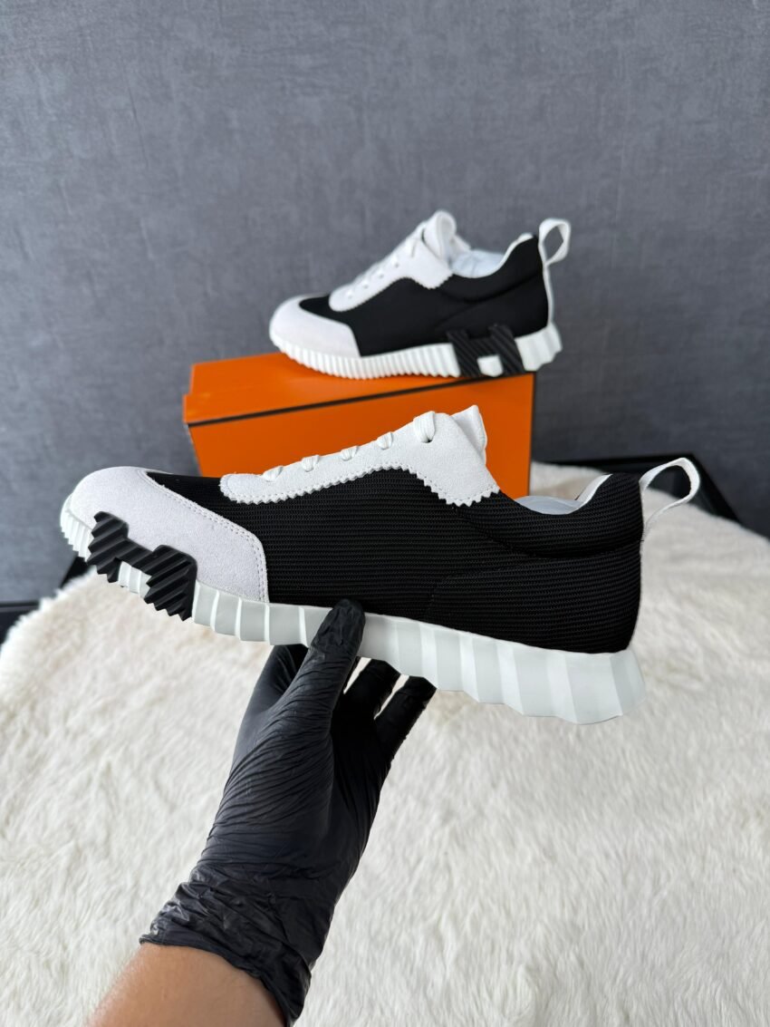 Hermes Bouncing Sneakers, Black White, Black Logo#xadv - Afbeelding 3