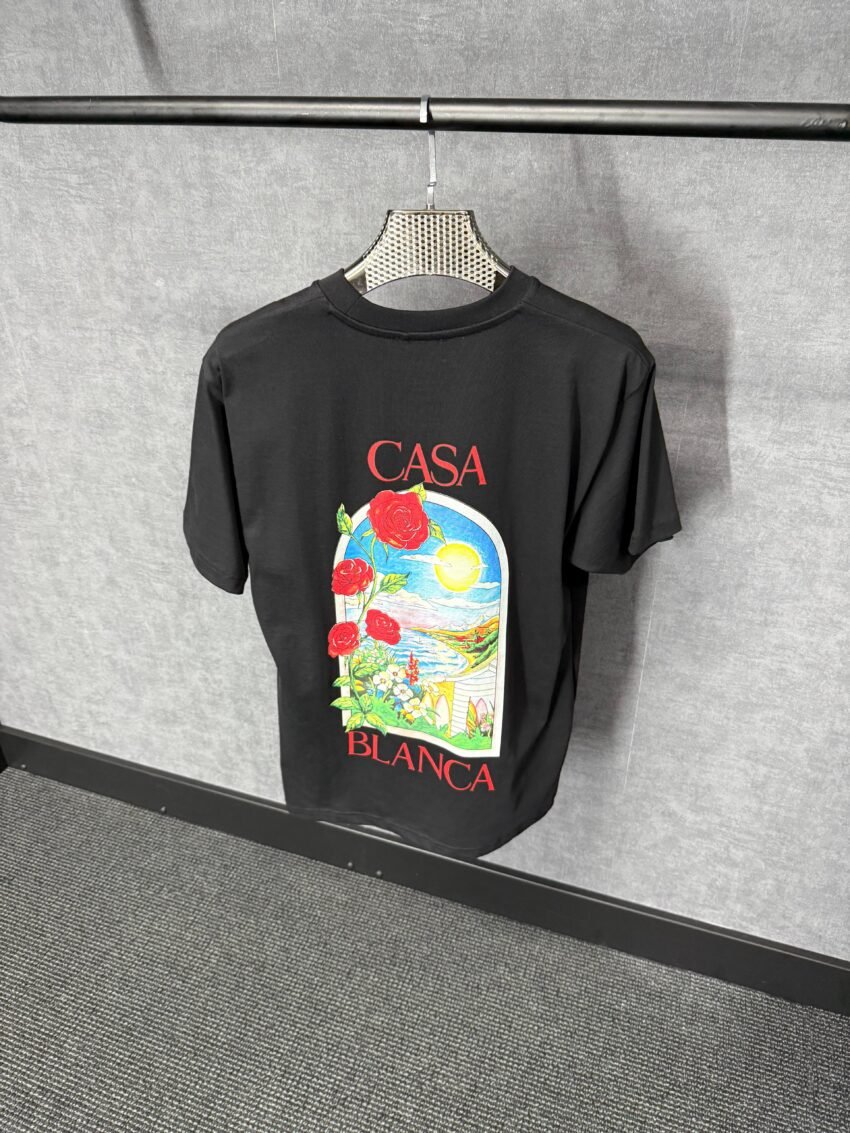 Casablanca Black T-Shirt Roses - Afbeelding 3