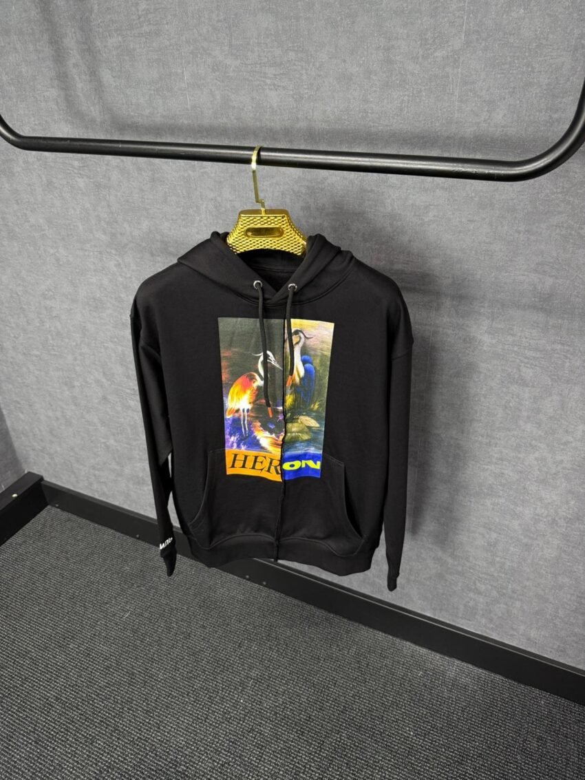 Heron Preston Hoodie Black, Double Zwaan